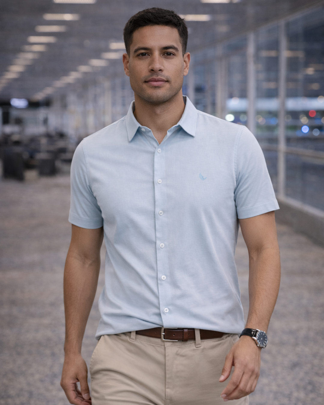 Camisa Manga Curta Slim Fit Básica