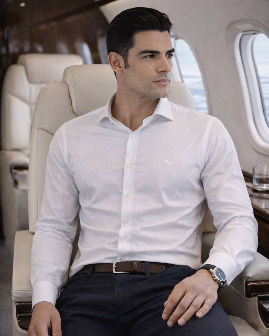 Camisa Manga Longa Slim Fit Algodão Egípcio