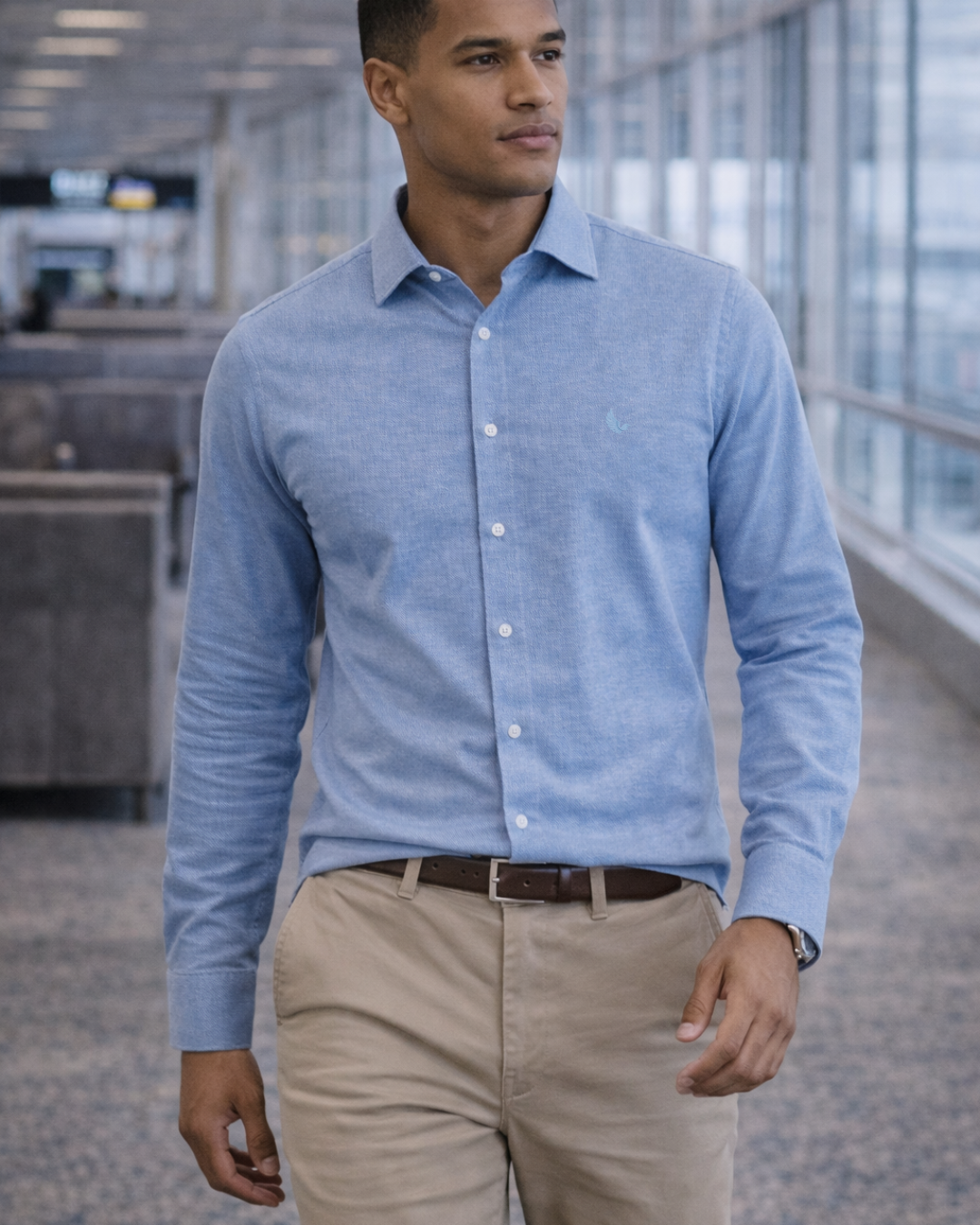 Camisa Oxford Pima Algodão Fio 80 Manga Longa Slim Fit