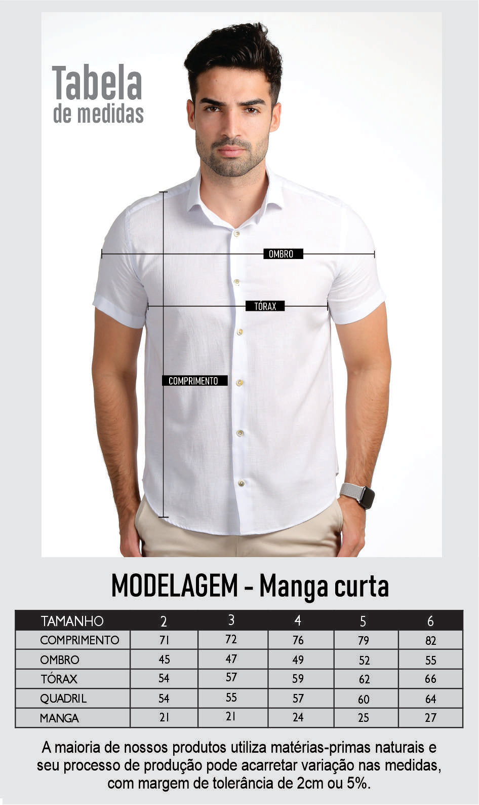Camisa Manga Curta Slim Fit Básica