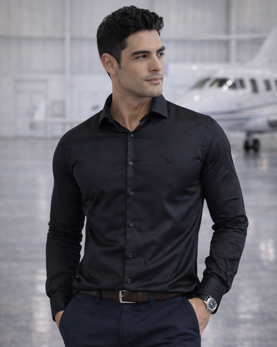 Camisa Manga Longa Slim Fit Algodão Egípcio